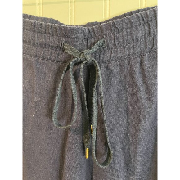 Land N Sea Womens 3XNavy Linen-Blend Drawstring Pants With Elastic Waist&Pockets - Picture 4 of 15